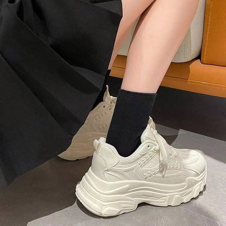 Super popular wheat ear dad shoes women's ins trendy autumn winter 2026new arrivaleasiest for matchthick solewhite sneakers for women