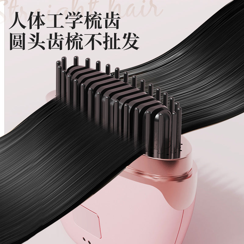 mini straightening comb is easy to carry and can be used to smooth hair without pulling it. warm ceramic heating reduces hair damage