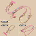 K-style detachable cross-body halter wrist three-purpose mobile phone lanyard woven patchwork strong anti-lost rope cartoon pendant