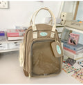 Baby show series transparent double shoulder pain bag large capacity millet backpack student school bag casual preppy style breathable