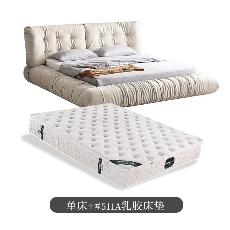Cloud bed casual modern technology cloth wabi-sabi style accessible luxury bed master bedroom cream style designer fabric bed