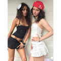 European and american women's clothing  summer new arrivals: spicy girl style fashionable halter top and slimming midi skirt set