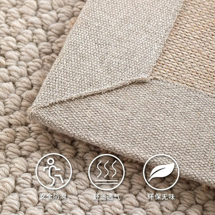 Wool solid color high-end luxury entrance door mat, light luxury premium carpet, front door hallway foot mat, stain resistant