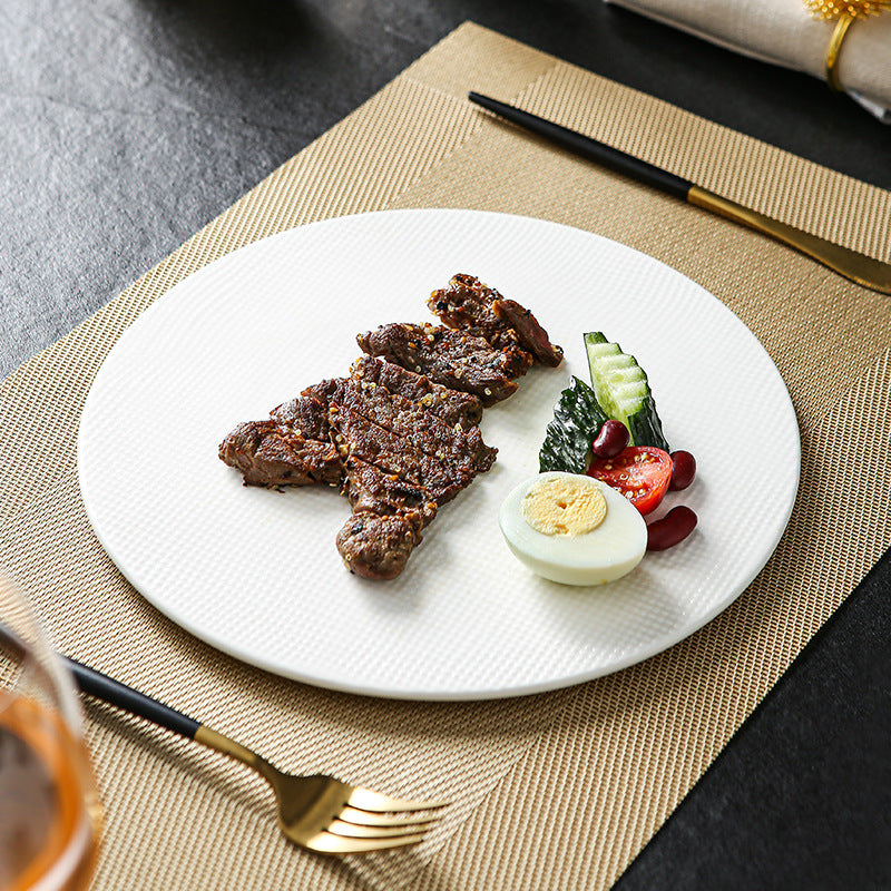 Minimalist white dinnerware restaurant hotel unique creative high-value plating dessert pastry western food plate steak plate