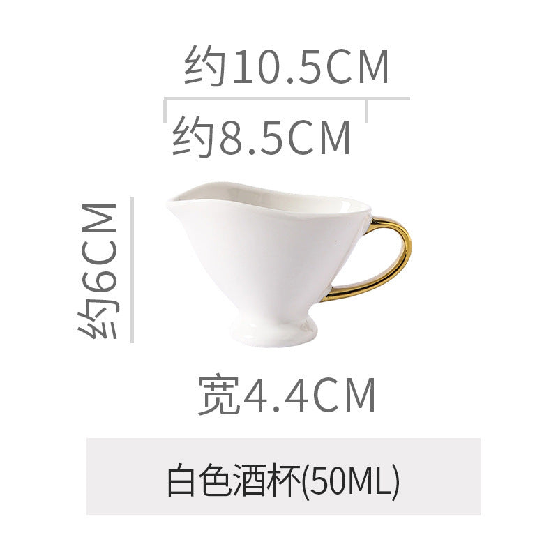 Retro special-shaped ceramic western food steak plate electroplated gold accessible luxury style western food salad bowl mug high-looking plate