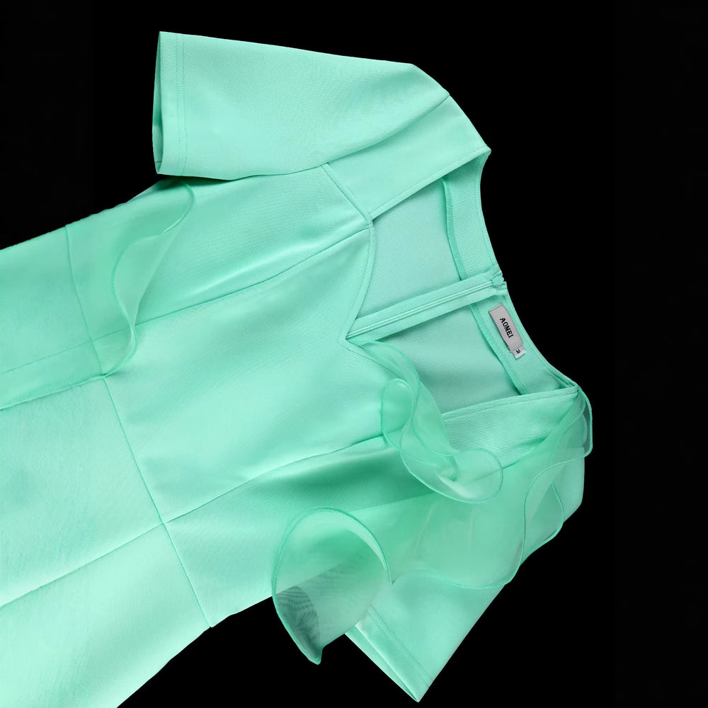 ruffleselegantelegance hip-hugging dress high waist mint green hip-hugging party evening dress dress