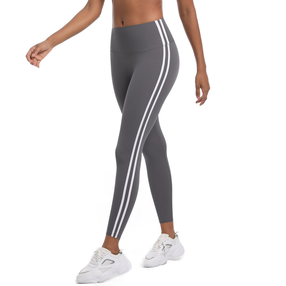 new arrivalstripes fitness tight high waist peach butt lift hot pants contrast color breathable sports running yoga pants women