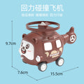 cartoon bamboo dragonfly flying saucer kids toys car pull back collision ejection car airplane baby toys batch