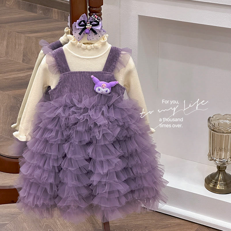 Girls' dress  autumn new arrival: bunny officer outfit, stylish tutu skirt, little girl's birthday cake dress