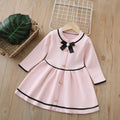 Girls' dress  spring new arrival: sweet and stylish knitted pullover dress for baby girls, chanel-inspired