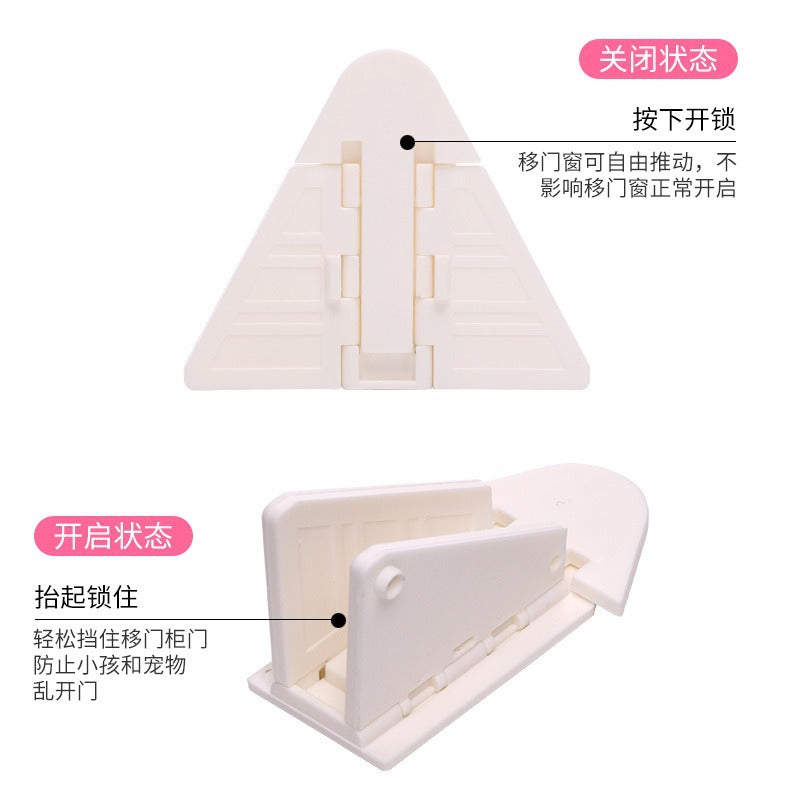 Multifunctional baby anti-pinch drawer lock kidssecurity lock baby protection kids supplies cabinet door bear head lock buckle