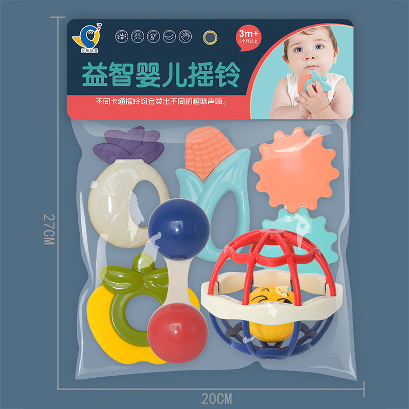 Cross-border South East Asia small rattle set infant early education enlightenment baby toothpaste rattle boys and girls educational toys