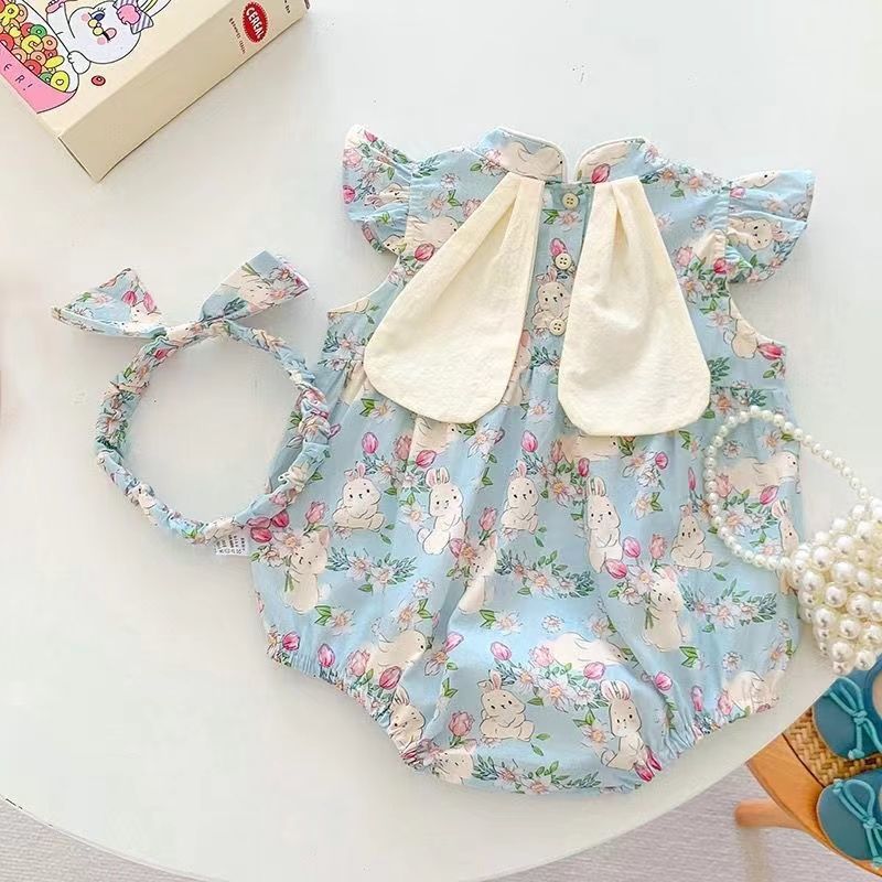 Newborn infant casual fashion short-sleeve bodysuit summer thin clothes baby girl triangle romper outfit
