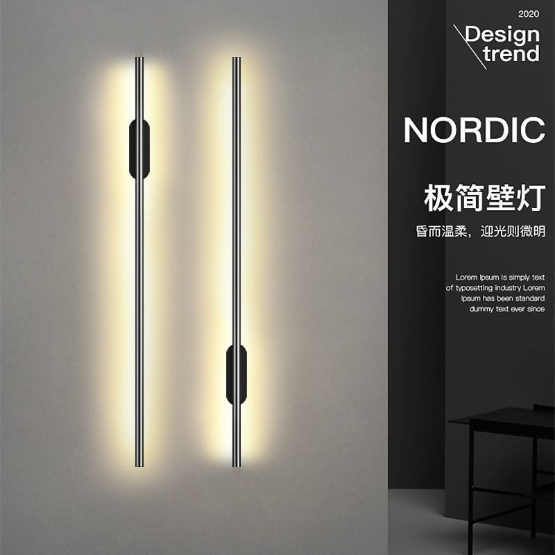Modern minimalist light luxury grid lamp, minimalist living room tv background wall light, bedroom bedside light, linear wall sconce