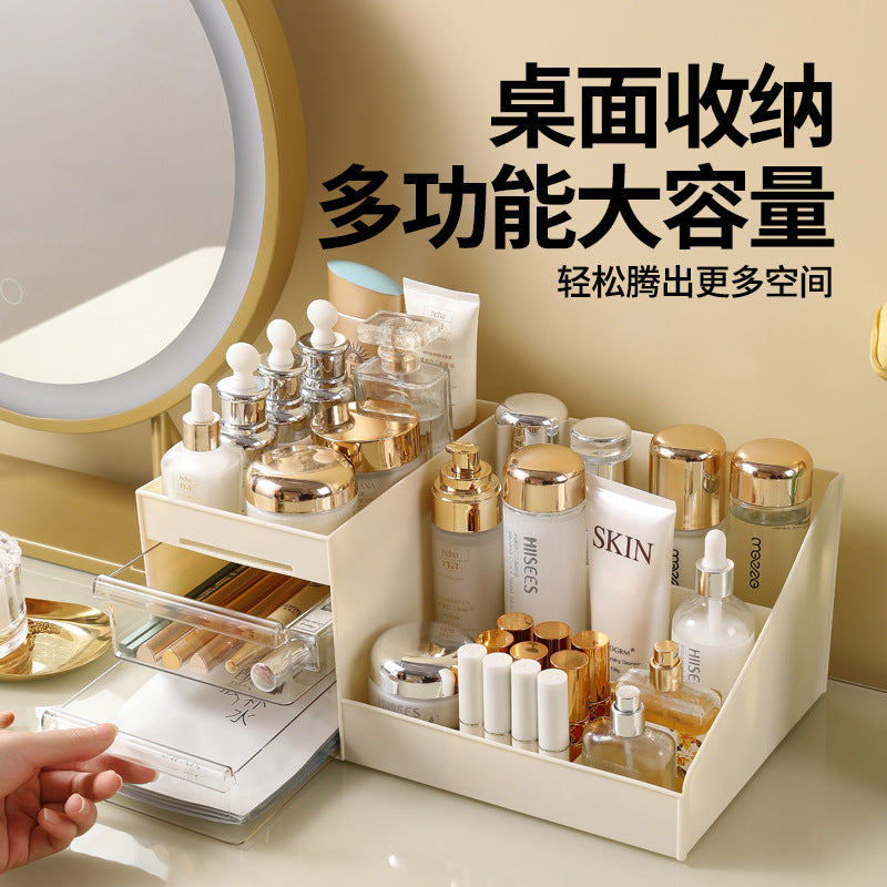 Ouxin drawer vanity case dormitory finishing plastic shelf cosmetics skin care dresser desktop storage box