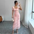 trendy summer mini dress: sexy ice silk rose print - instagram style