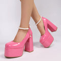 2026 spring new european and american style women's shoes - solid color platform chunky heel plus size pumps