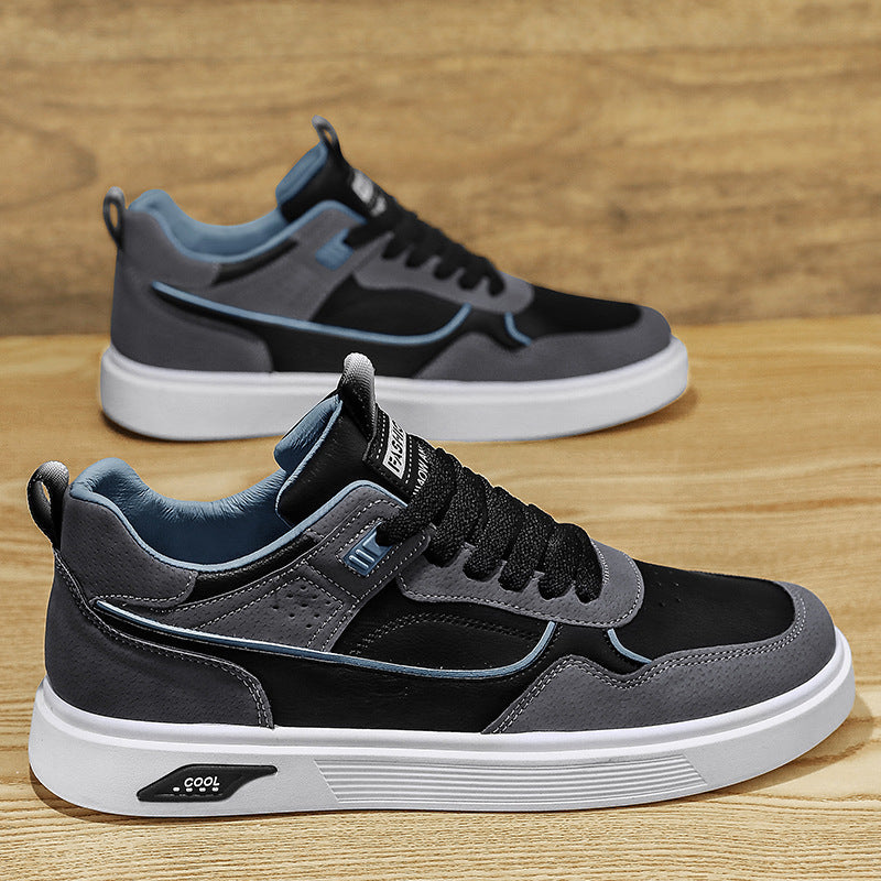 Men's work shoes spring 2025 new waterproof leather youth sneakers men's versatile casual sports trendy shoes spring