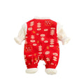 Infant winter fleece-linedeasiest for match hundred days celebration new year's greeting clothes for men and women baby catch zhou formal wearthickened one-piece