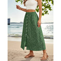 Shipped:  new cross-border european and american printed dress, button-down tie-up maxi skirt, summer country a-line skirt, midi skirt