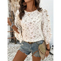 code new arrival  women's original elegant ruffle short sleeve printed blouse
