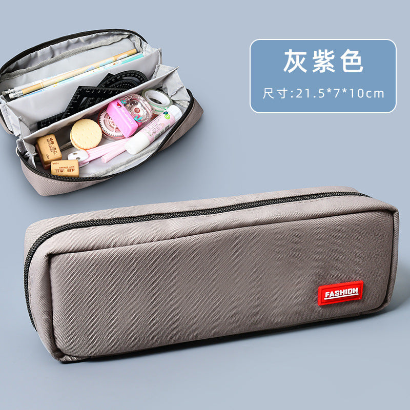 Primary school students large-capacity pencil bag dirt-resistant simple stationery box new + logo pencil bag wholesale stationery bag