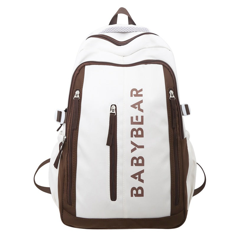 School bag for female college students, Korean version for junior high school students, high school, large-capacity burden reduction backpack for men's middle school students, casual backpack.