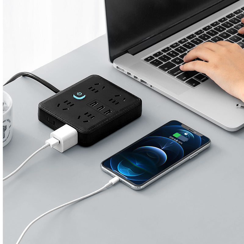 Power strip usb socket board student dormitory for home office plug converter multifunctional multi-hole long cable strip