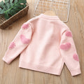 Girls' knitted sweater -  new style baby girl pearl heart pullover cardigan - sweetheart princess fashion top