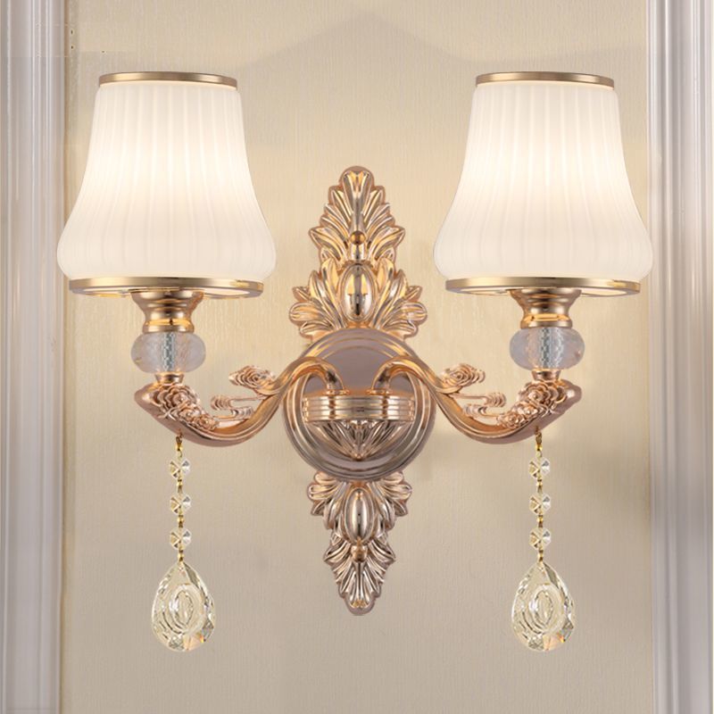 Crystal living room wall lamp european style bedroom club background wall zinc alloy wall lamp casual modern bedside lamp aisle lamp