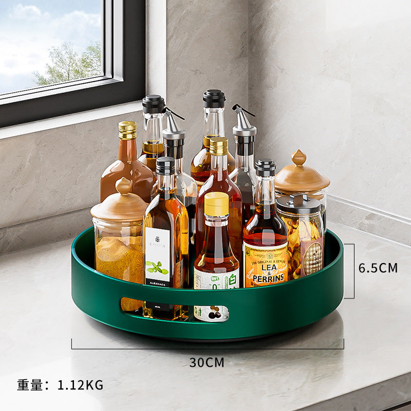 Stainless steel seasoning rack 360 ° rotation convenient rack countertop thickened stainless steel double-layer multi-functional storage