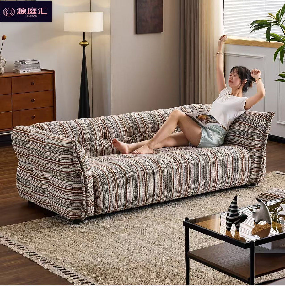 Dopamine rainbow sofa - trendy pixelated color block accent chair for small living rooms