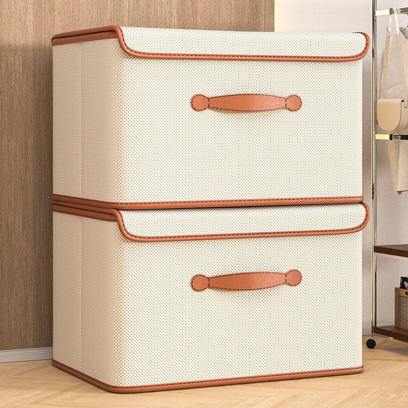 Flip storage box Household clothes Fabric wardrobe storage box Foldable storage box Underwear storage box