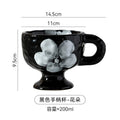 Niche styleins creative stylish ceramic handle cup retro high-looking office coffee cup afternoon tea goblet