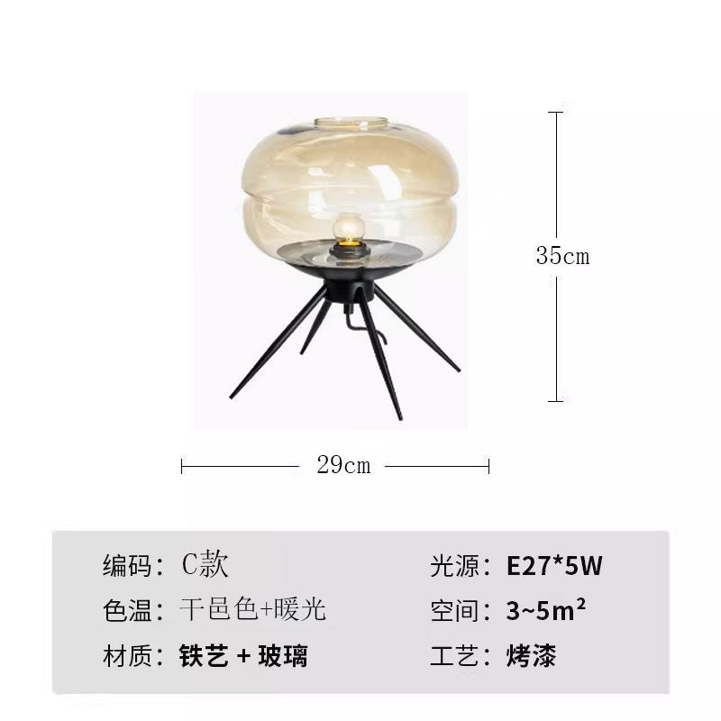 Modern minimalist glass table lamp - bedroom bedside lamp - designer high-end nordic style - living room, study, decorative home & hotel lighting