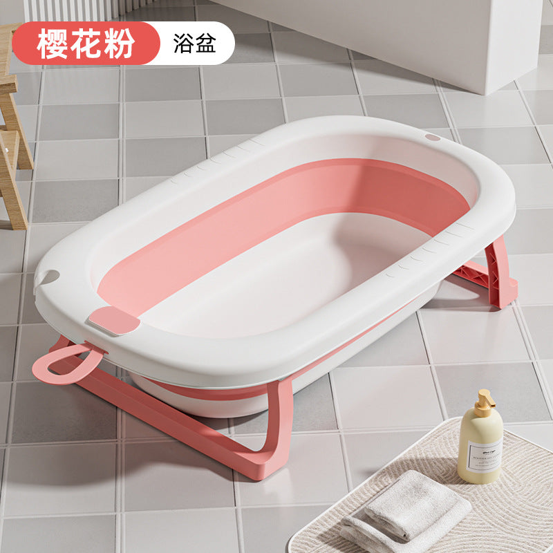 Baby bathtub foldable infant bath tub large size for toddlers, sit and lie down, home use, newborn and children's supplies