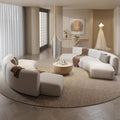 Curved and asymmetrical corner sofa for lounges, hotel lobbies, reception areas, meeting and negotiation spaces, beauty salons, and sales centers