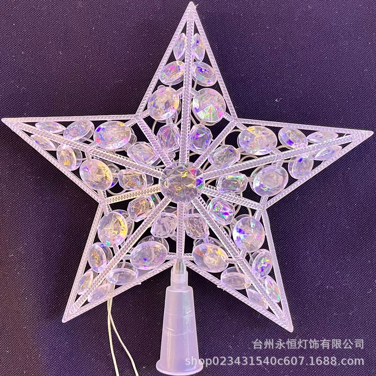 Christmas tree top light led pentagram lights battery box luminous stars flashing holiday room shopping mall decoration