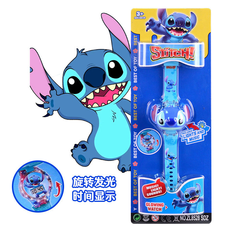 Superhero watch cartoon luminous flip cover elsa princess kuromi electronic birthday gift boy toy watch