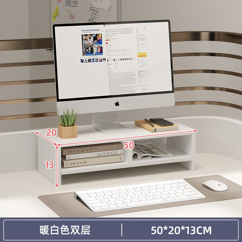 Computer elevated stand monitor bracket desktop bracket office desktop storage shelf workstation corner hole board