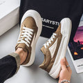 Men's breathable canvas shoes 2025 winter new low-top athletic casual shoes men's soft sole versatile thick sole sneakers