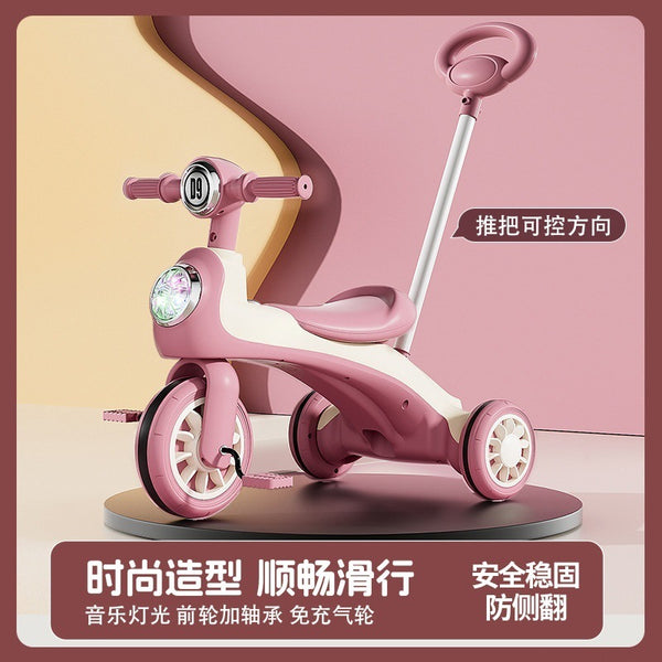 New children's tricycle, bicycle scooter, two-in-one trolley for boys and girls, children's stroller, pedaling bike