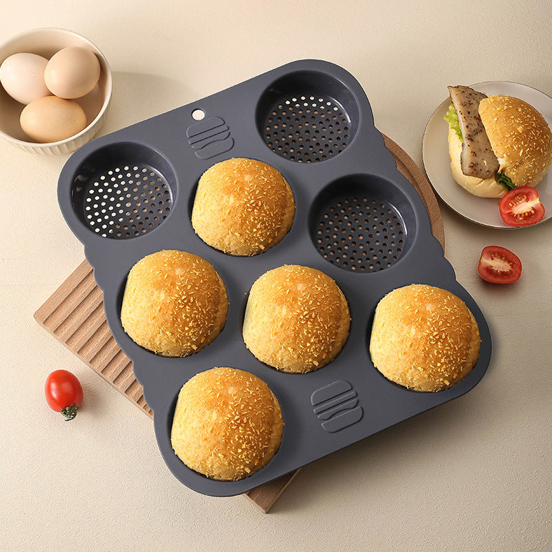 Food-grade 8-cavity silicone bread mold - easy release, kitchen baguette maker, burger baking pan
