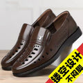 New arrival business hole cool leather shoes men's casual wedding groom british sandals summer breathable youth pointed toe men's shoes