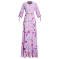 summer new arrival: elegant, high-end long dress - tummy-concealing, three-quarter sleeves, loose fit, printed, and flowy