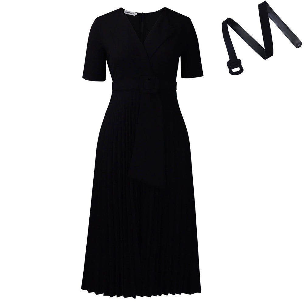 D593  fashion sexy short sleeve v neckfashionelegantelegance pleated plus sizehigh waist african dress