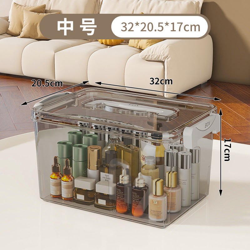 Cross-border household portable storage box Multifunctional thickened finishing box Snacks Lego toys PET transparent storage box
