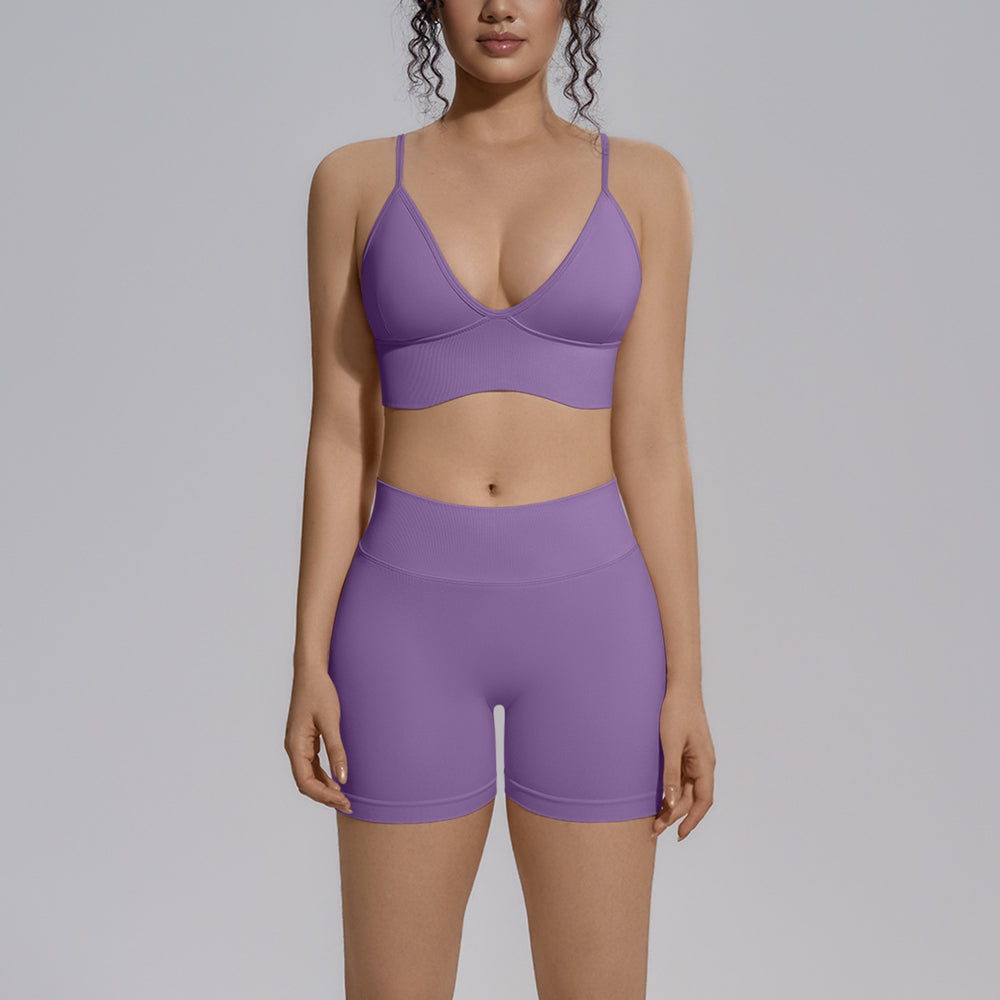 Seamless cross-border yoga set: tummy control, slimming, quick-dry activewear for fitness, outdoor leisure, running, and sports - multi-piece set