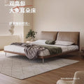 Ear bed master bed retro solid wood upholstered bed modern simple down edge bed