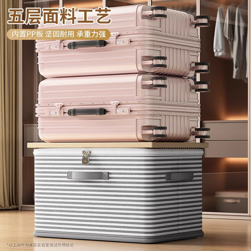 Locked storage box, household wardrobe, clothes, quilts, toys, sorting box, foldable password, storage box artifact